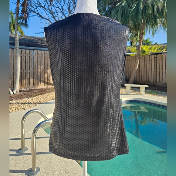 NEW Black Sleeveless Top Size S Avant Garde Minimalist Monochrome Lightweight - Picture 5 of 11